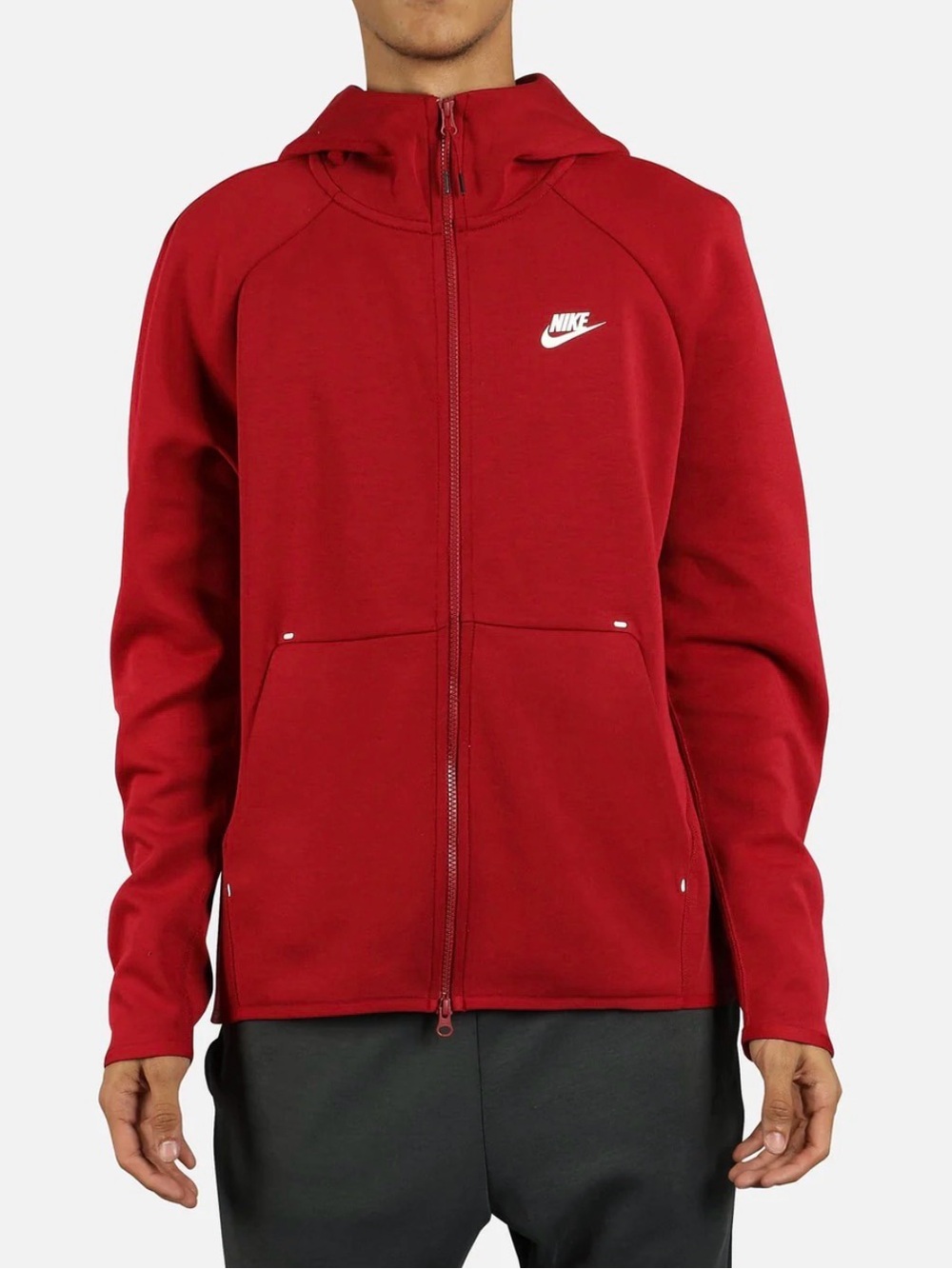 Nike Men's Sportswear Tech Fleece Zip Hoodie In Mystic Red size medium